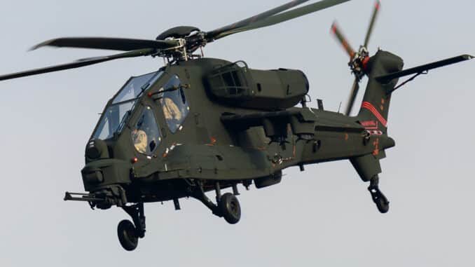 Prototipo de helicoptero de ataque AW249 con librea de combate